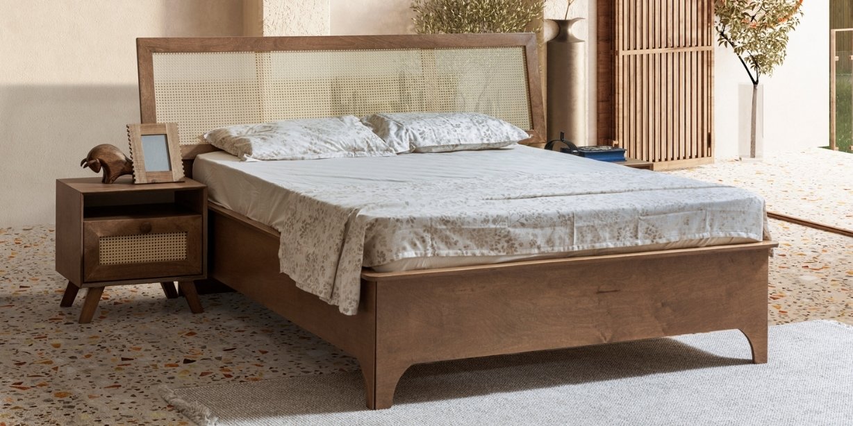 Valeria Ceviz Yatak Odası Takımı Teşhirden